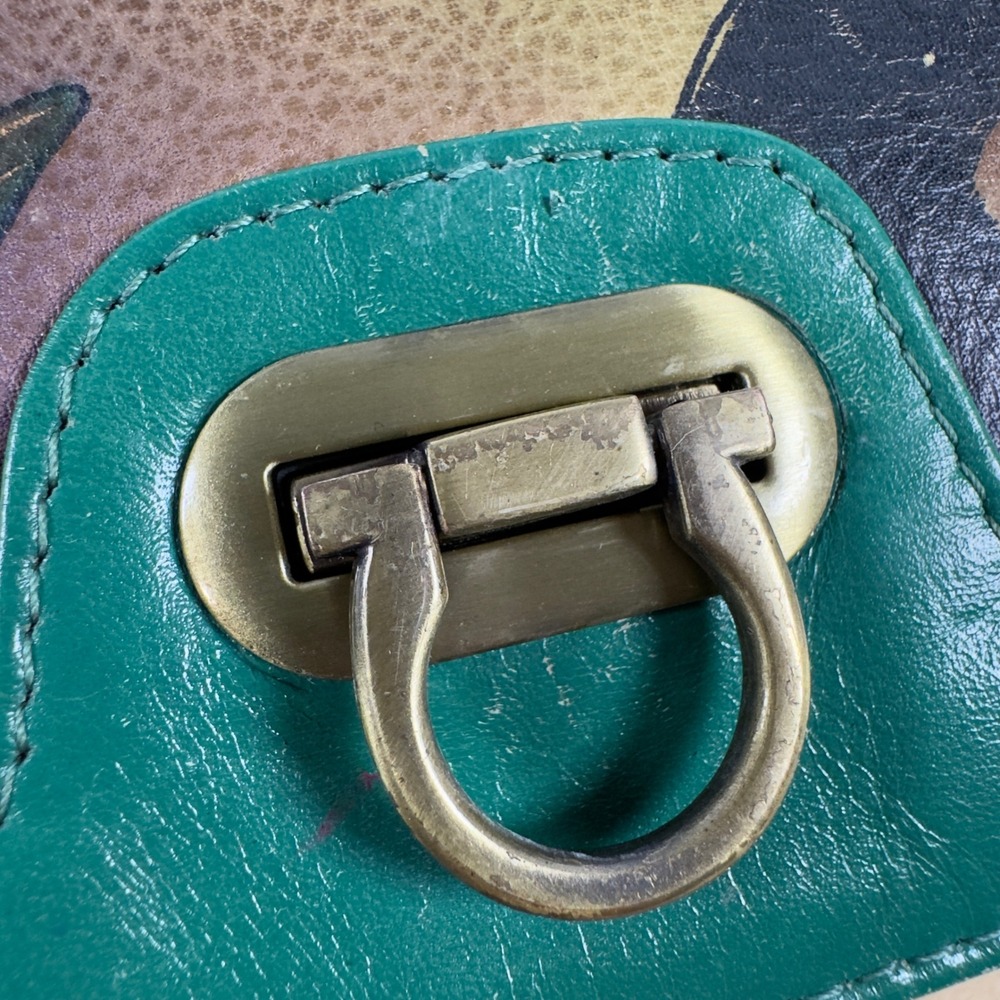 Anuschka Green Hand-Painted Bird Crossbody Bag - Picture 4 of 12